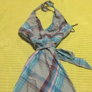 Gorgeous plaid Bandolino summer halter dress